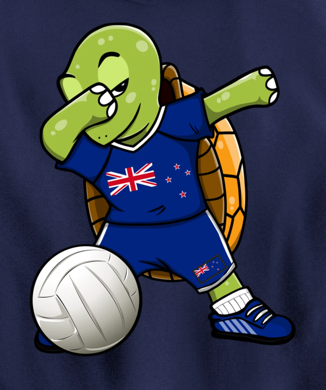 Dabbing Turtle New Zealand Volleyball Fans Jersey Sport Flag Pullover Hoodie