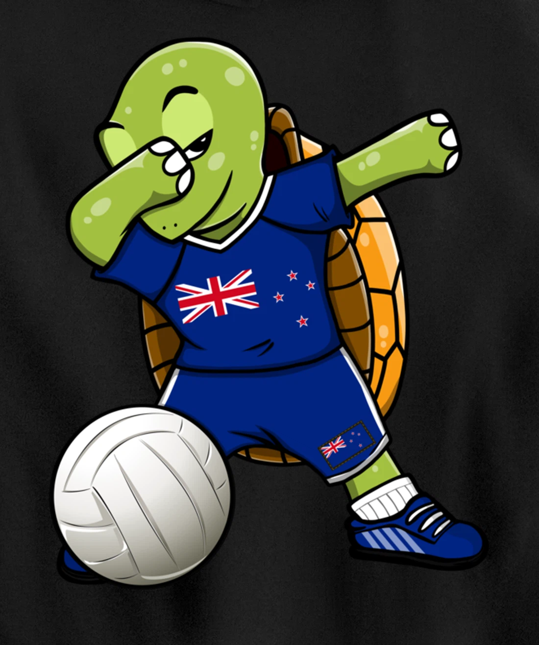 Dabbing Turtle New Zealand Volleyball Fans Jersey Sport Flag Pullover Hoodie
