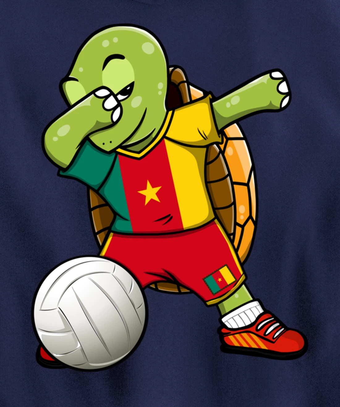 Dabbing Turtle Cameroon Volleyball Fans Jersey Sport Flag Pullover Hoodie