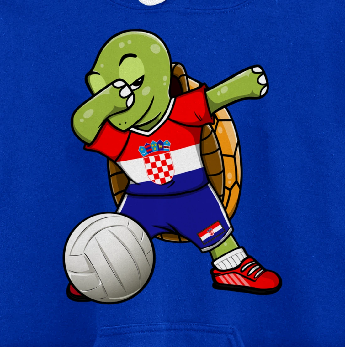 Dabbing Turtle Croatia Volleyball Fans Jersey Croatian Flag Pullover Hoodie
