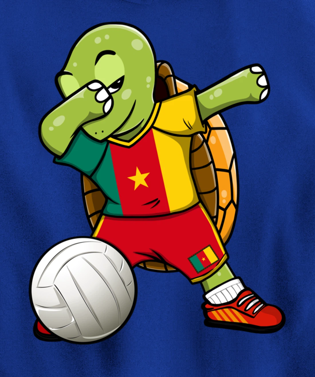 Dabbing Turtle Cameroon Volleyball Fans Jersey Sport Flag Pullover Hoodie
