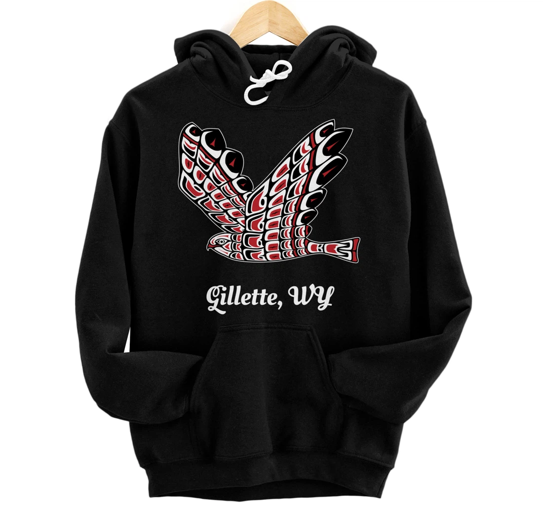 Gillette WY Red-Tailed Hawk Native American Bird of Prey Art Pullover Hoodie