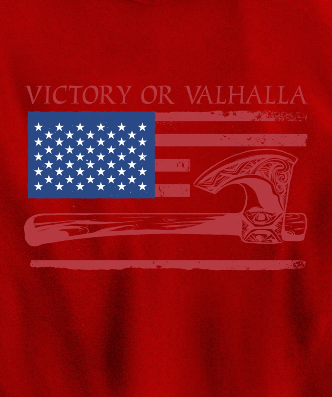 Victory Or Valhalla US Flag Axe Viking Norseman Celtic Norse Pullover Hoodie