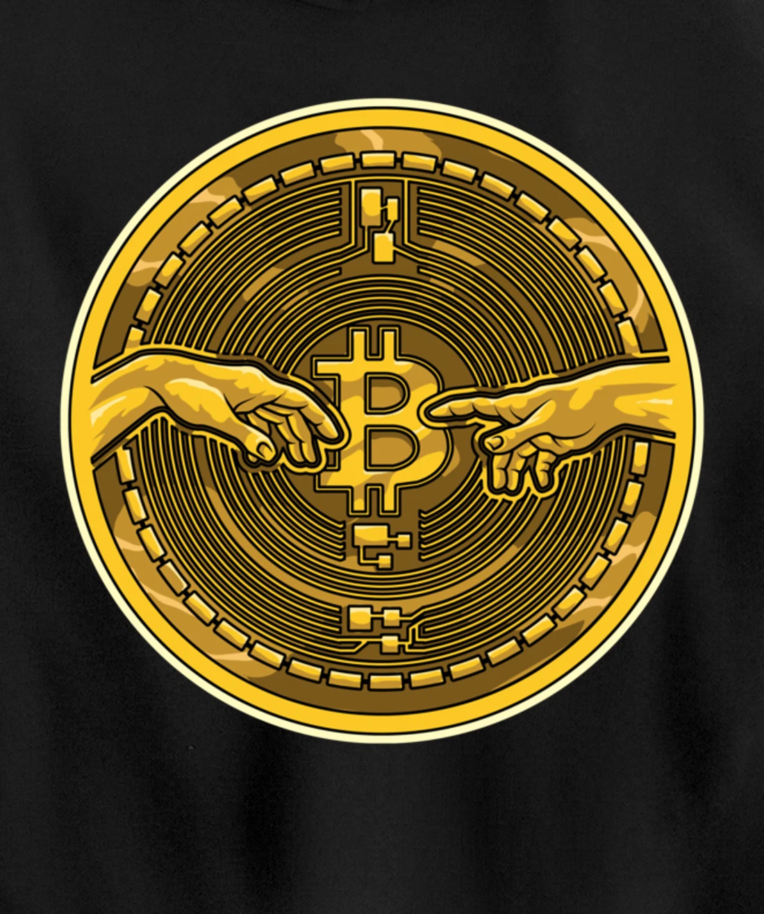 Michelangelo Hands Bitcoin Creation Of Adam Crypto Coin Pullover Hoodie