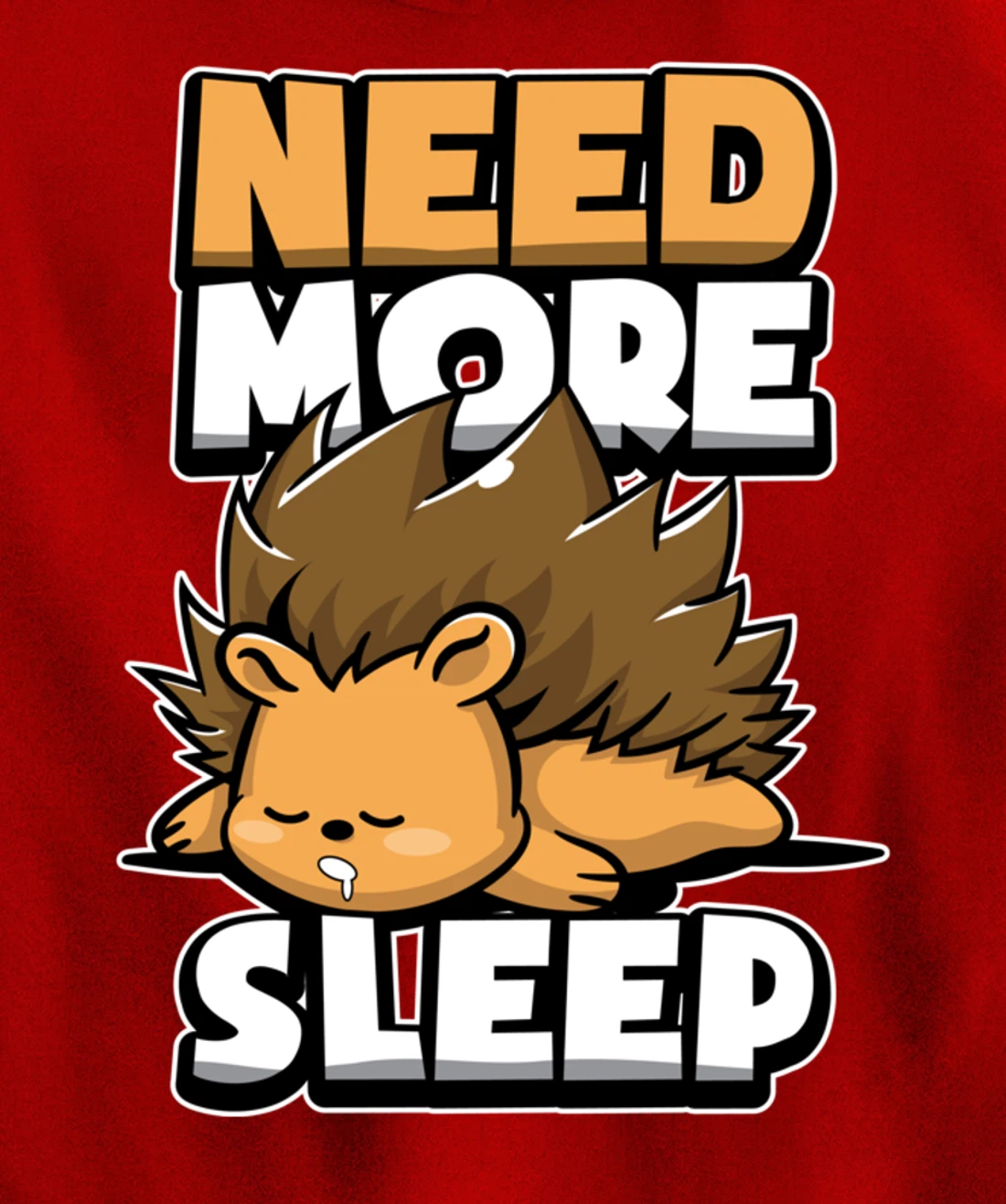 Funny Hedgehog Sleepy Animal Need More Sleep Nap Time Humor Pullover Hoodie