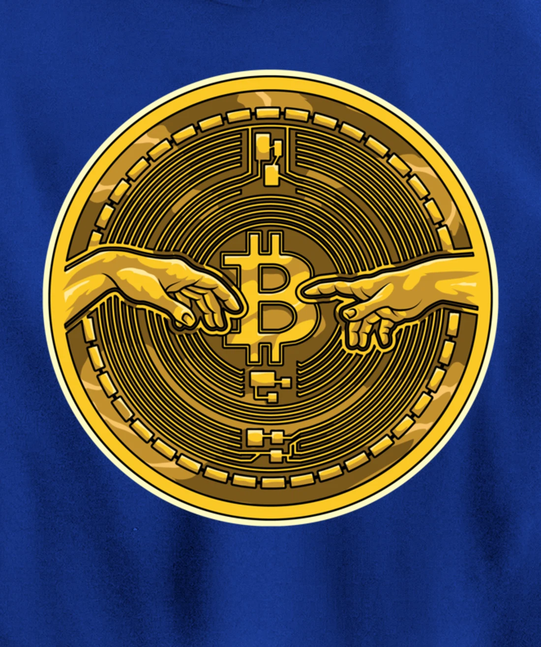 Michelangelo Hands Bitcoin Creation Of Adam Crypto Coin Pullover Hoodie