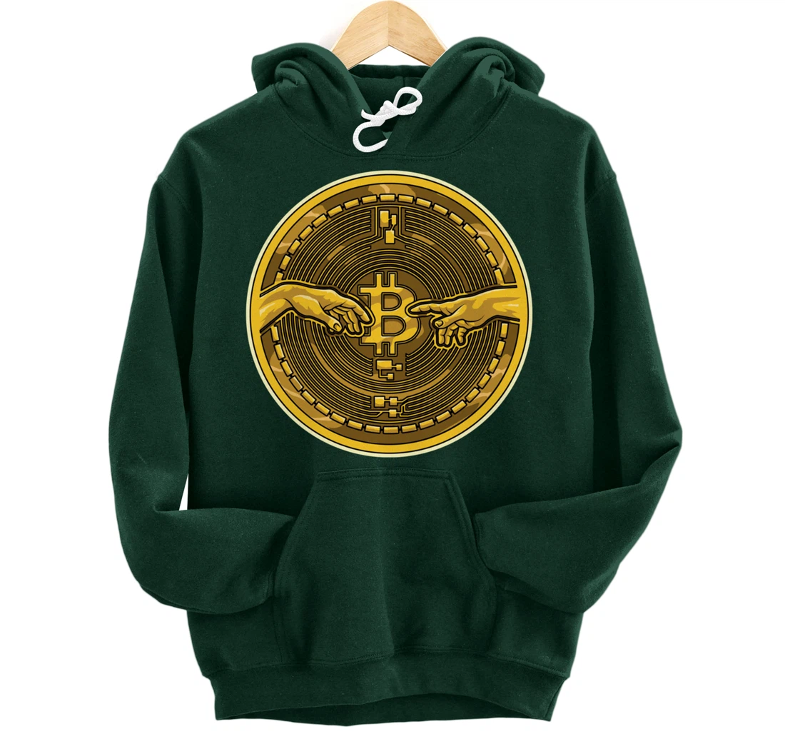 Michelangelo Hands Bitcoin Creation Of Adam Crypto Coin Pullover Hoodie