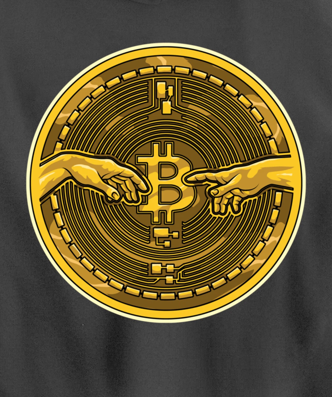 Michelangelo Hands Bitcoin Creation Of Adam Crypto Coin Pullover Hoodie