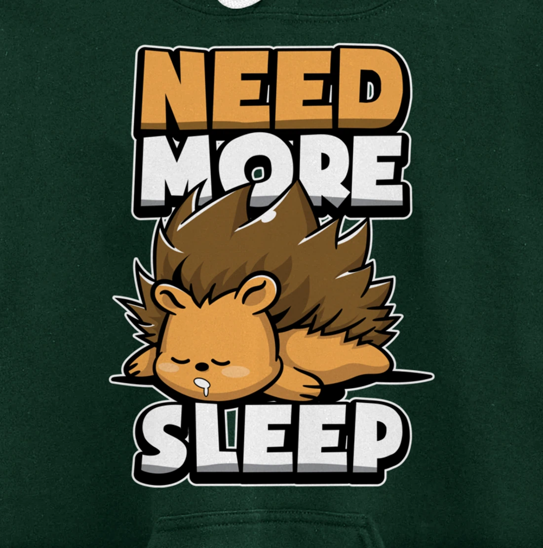 Funny Hedgehog Sleepy Animal Need More Sleep Nap Time Humor Pullover Hoodie
