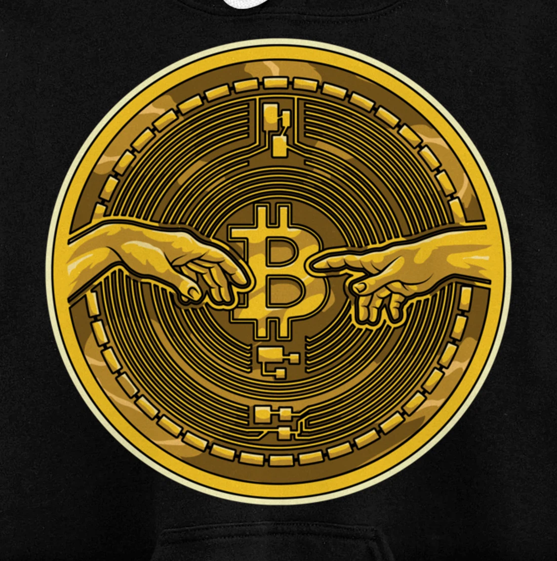 Michelangelo Hands Bitcoin Creation Of Adam Crypto Coin Pullover Hoodie
