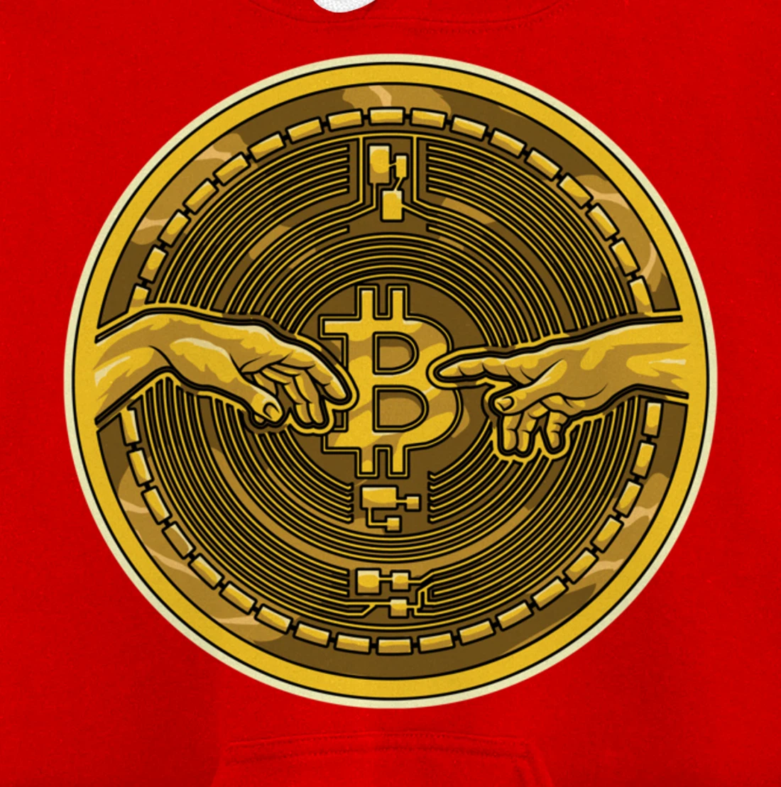 Michelangelo Hands Bitcoin Creation Of Adam Crypto Coin Pullover Hoodie