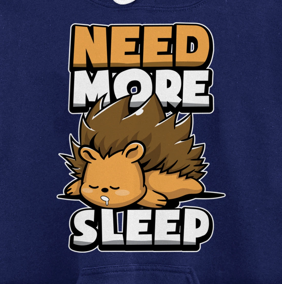 Funny Hedgehog Sleepy Animal Need More Sleep Nap Time Humor Pullover Hoodie