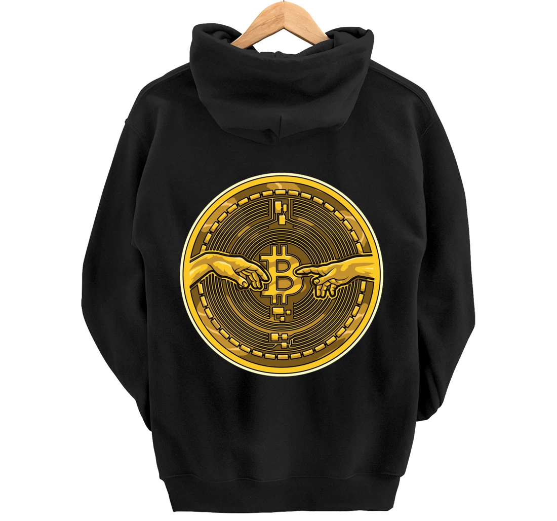 Michelangelo Hands Bitcoin Creation Of Adam Crypto Coin Pullover Hoodie