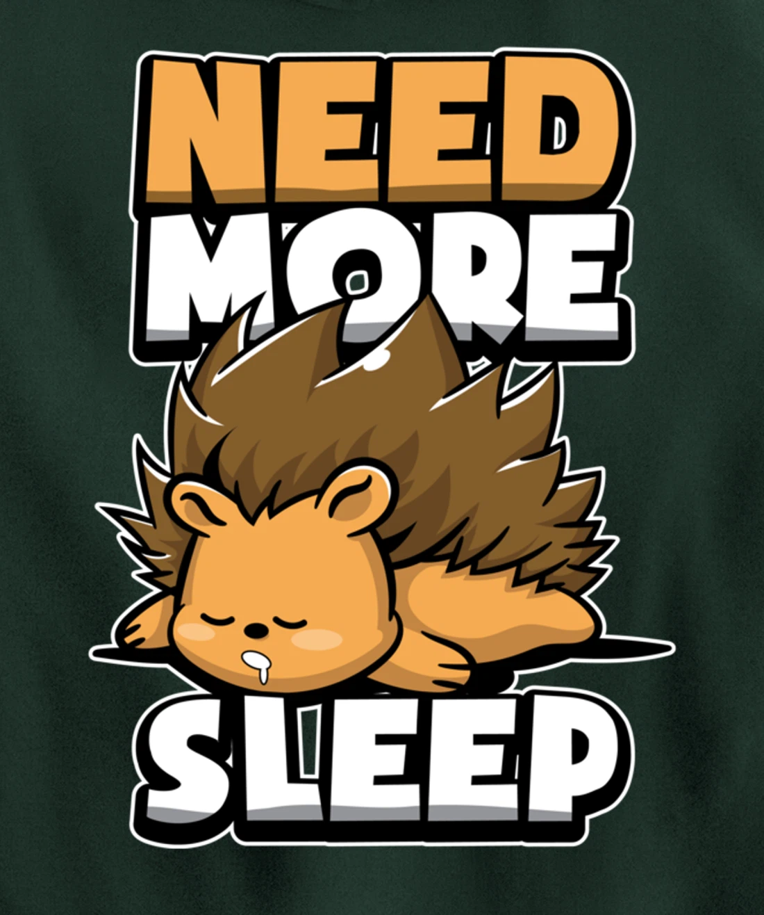 Funny Hedgehog Sleepy Animal Need More Sleep Nap Time Humor Pullover Hoodie