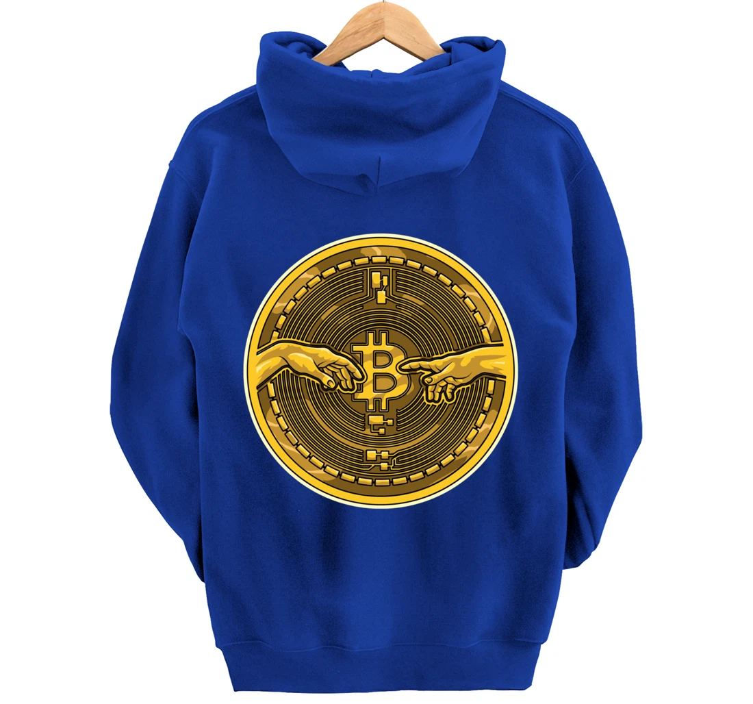 Michelangelo Hands Bitcoin Creation Of Adam Crypto Coin Pullover Hoodie