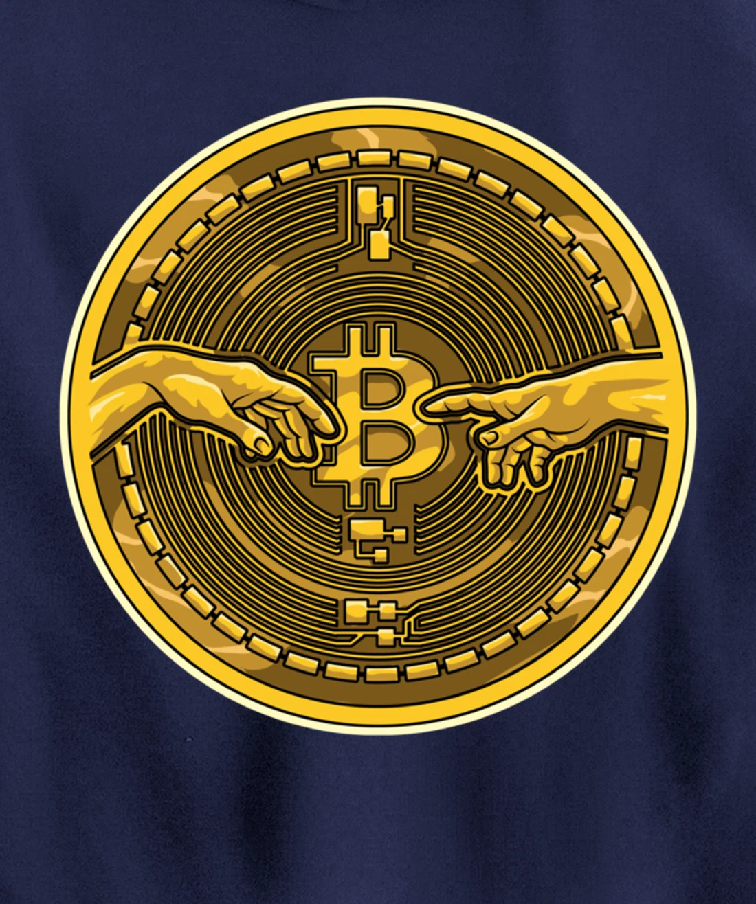 Michelangelo Hands Bitcoin Creation Of Adam Crypto Coin Pullover Hoodie