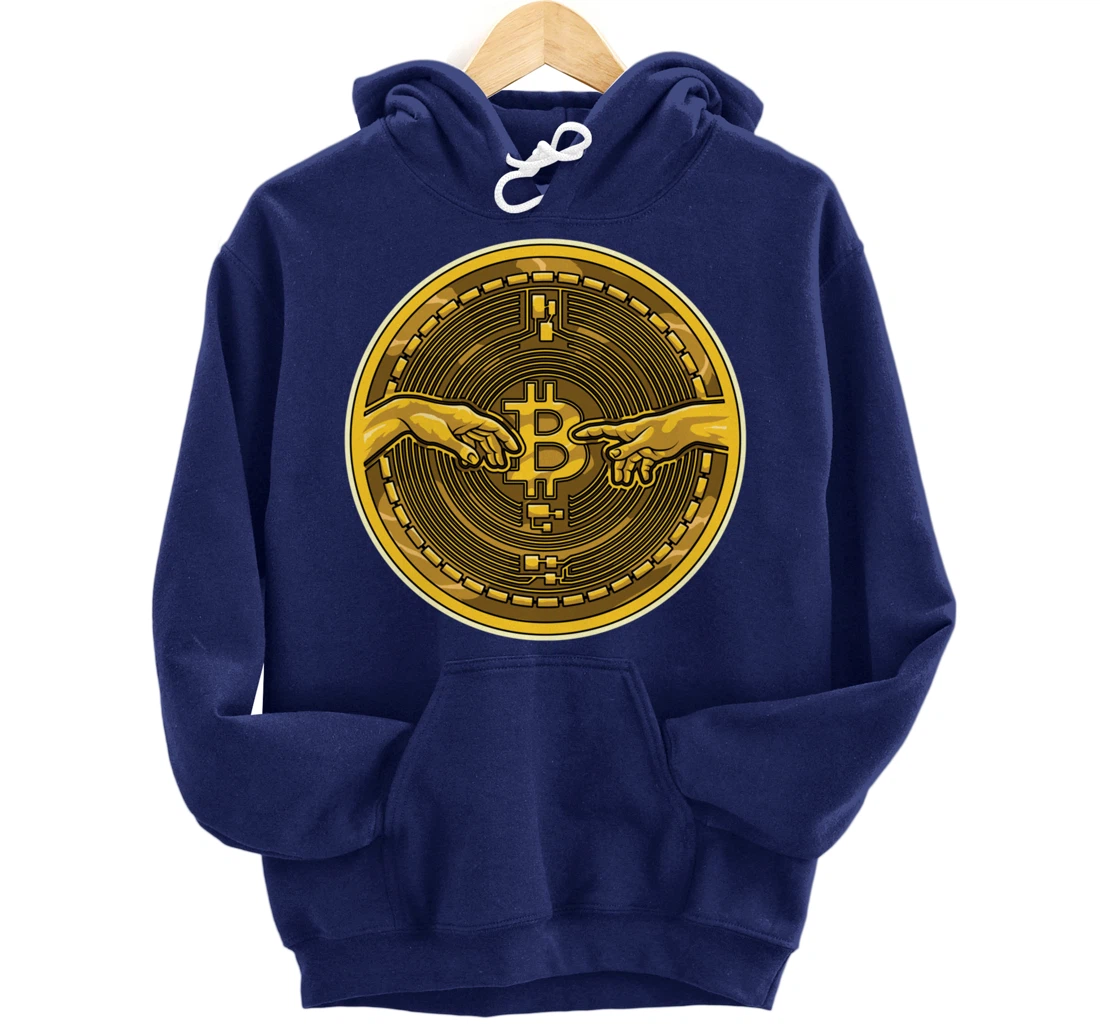 Michelangelo Hands Bitcoin Creation Of Adam Crypto Coin Pullover Hoodie