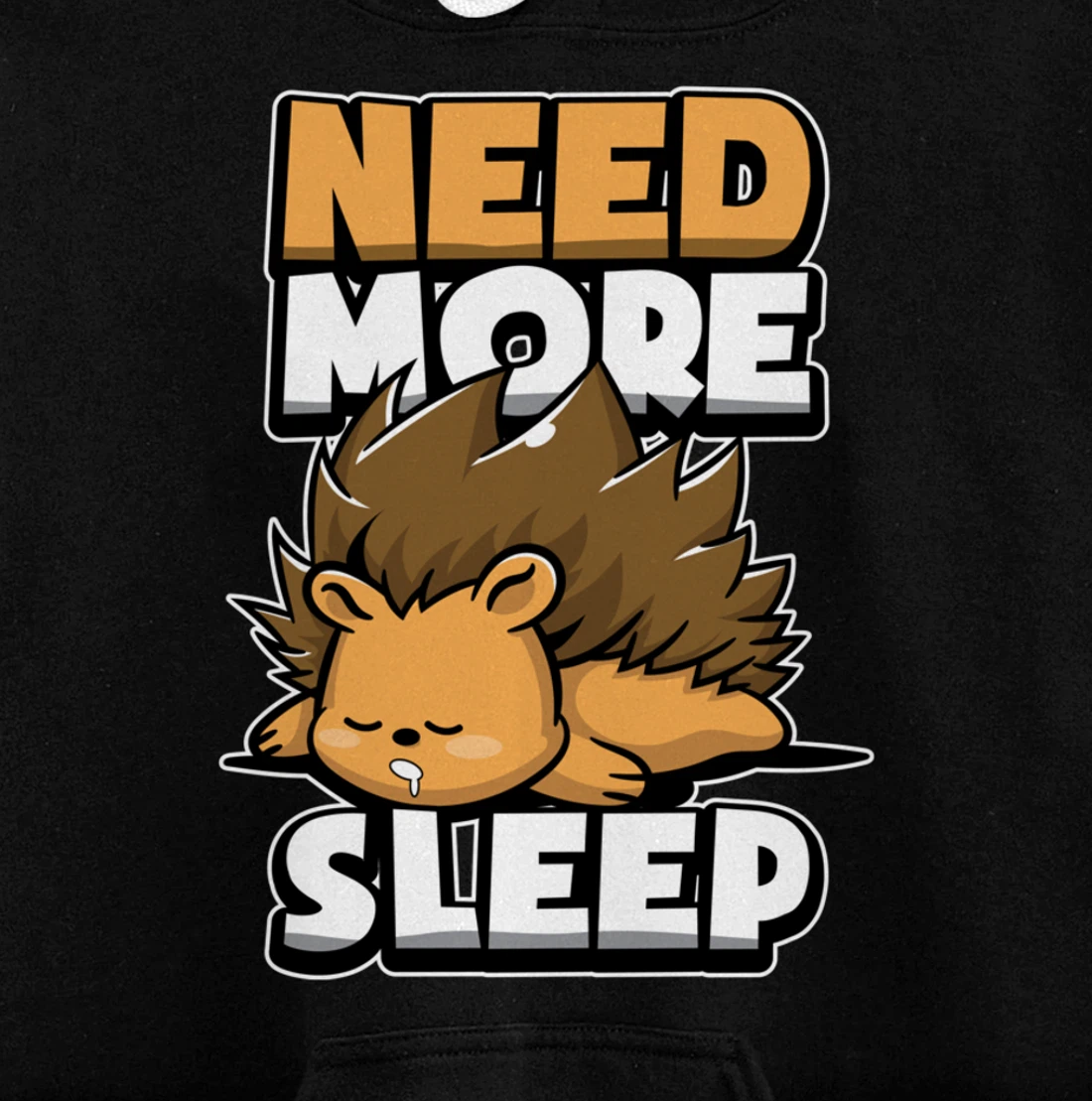Funny Hedgehog Sleepy Animal Need More Sleep Nap Time Humor Pullover Hoodie