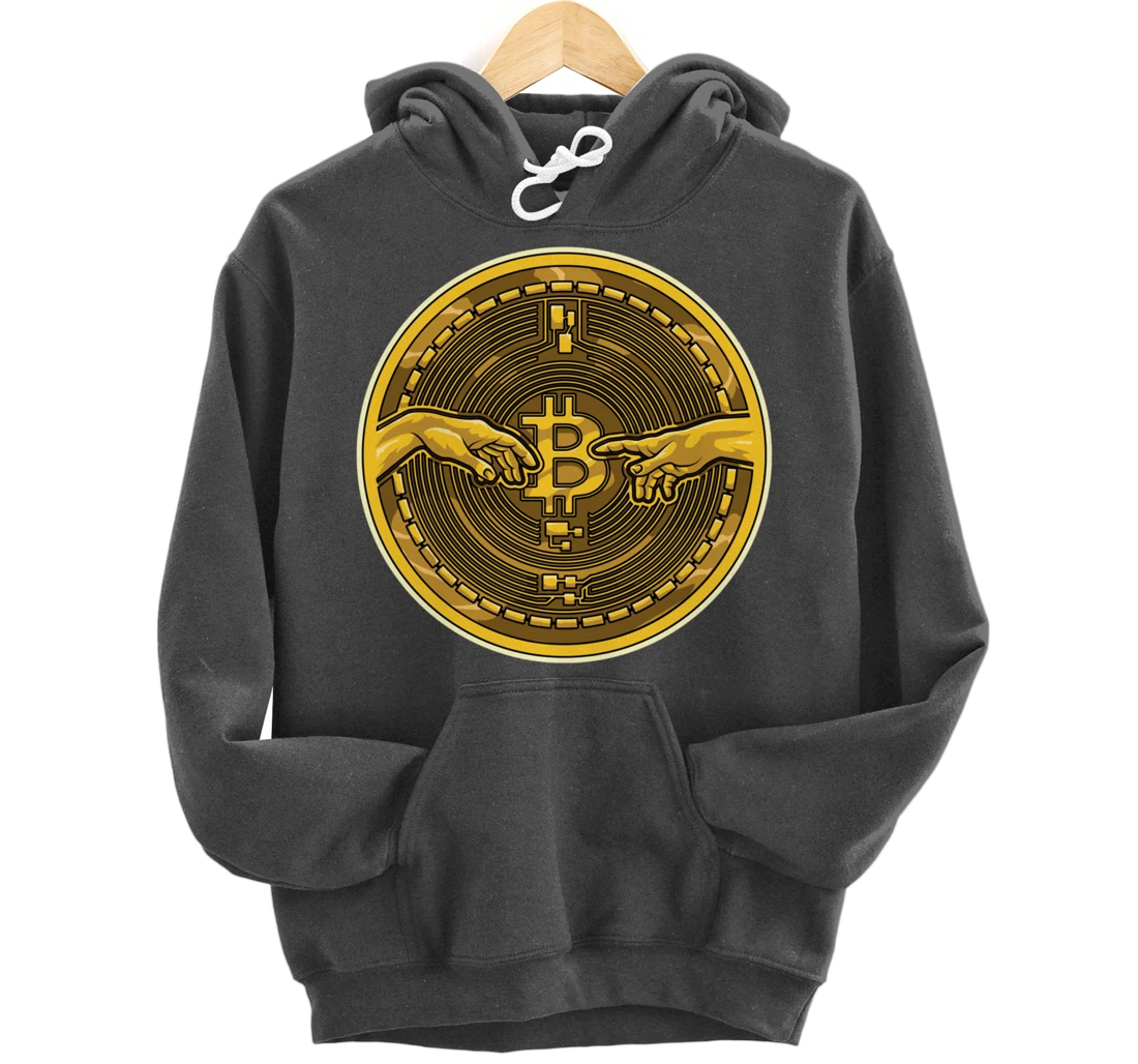 Michelangelo Hands Bitcoin Creation Of Adam Crypto Coin Pullover Hoodie
