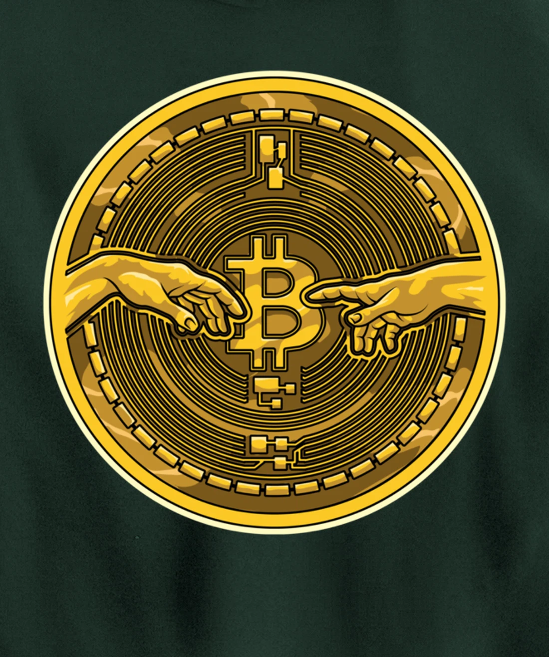 Michelangelo Hands Bitcoin Creation Of Adam Crypto Coin Pullover Hoodie