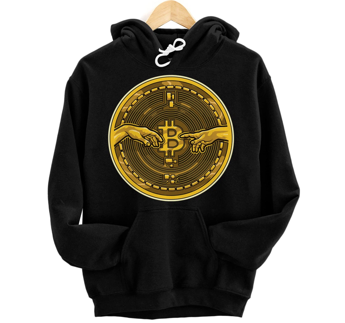 Michelangelo Hands Bitcoin Creation Of Adam Crypto Coin Pullover Hoodie