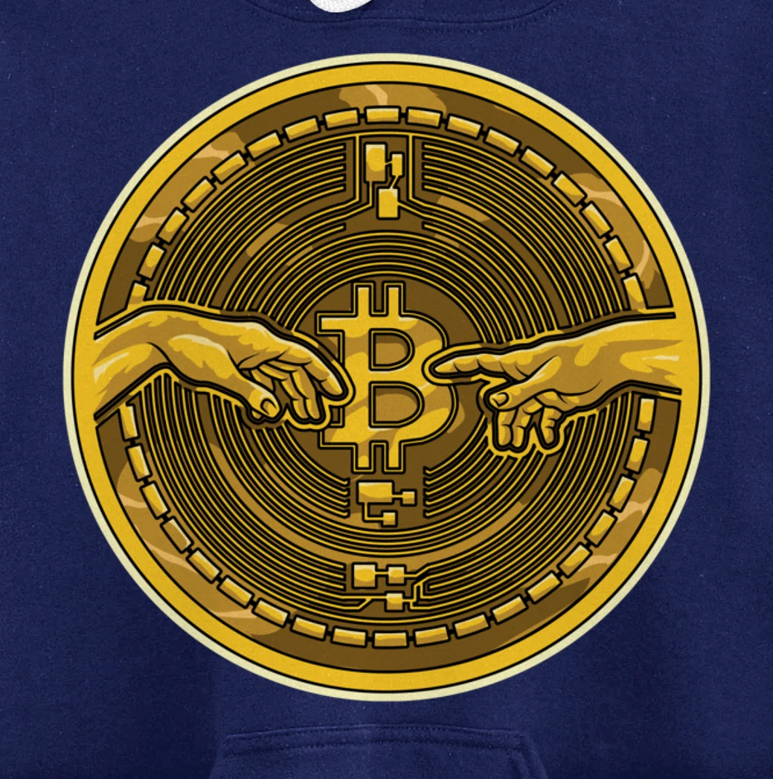 Michelangelo Hands Bitcoin Creation Of Adam Crypto Coin Pullover Hoodie