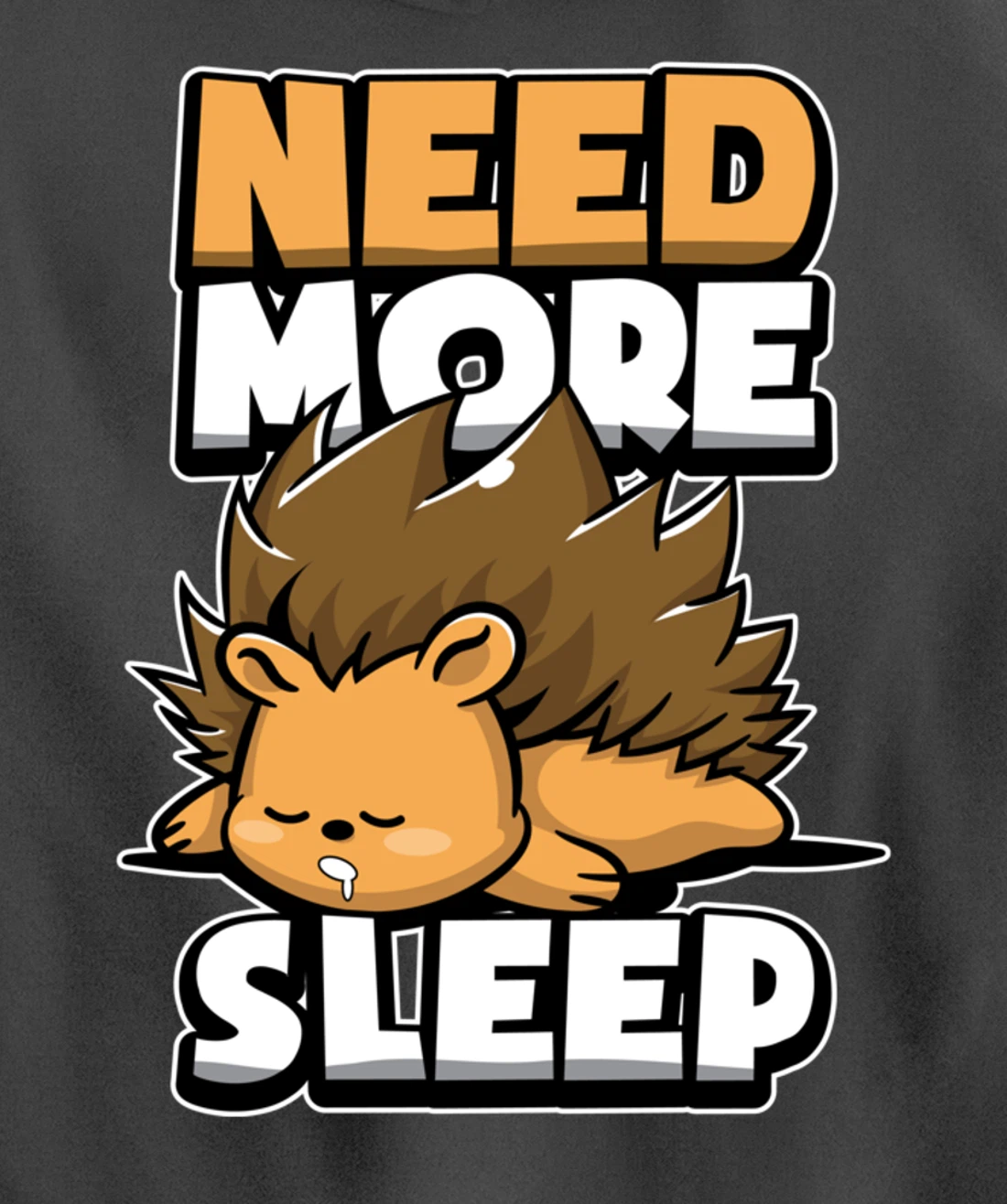Funny Hedgehog Sleepy Animal Need More Sleep Nap Time Humor Pullover Hoodie