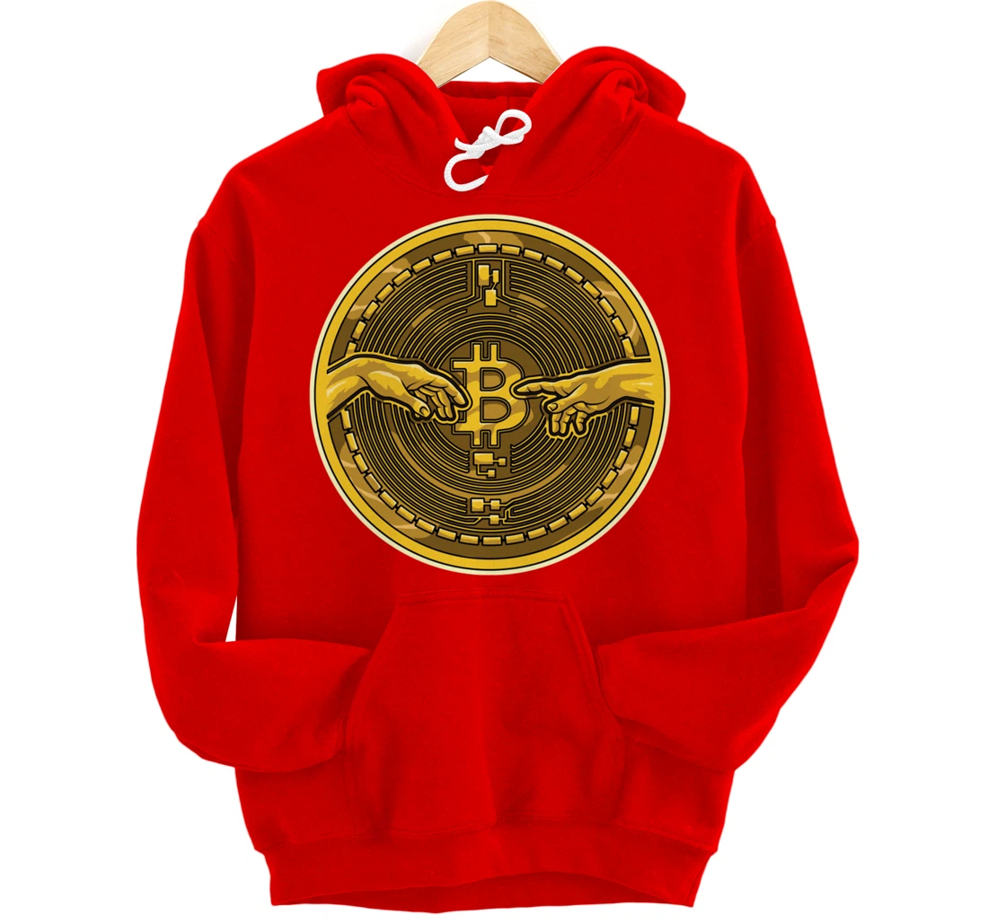 Michelangelo Hands Bitcoin Creation Of Adam Crypto Coin Pullover Hoodie