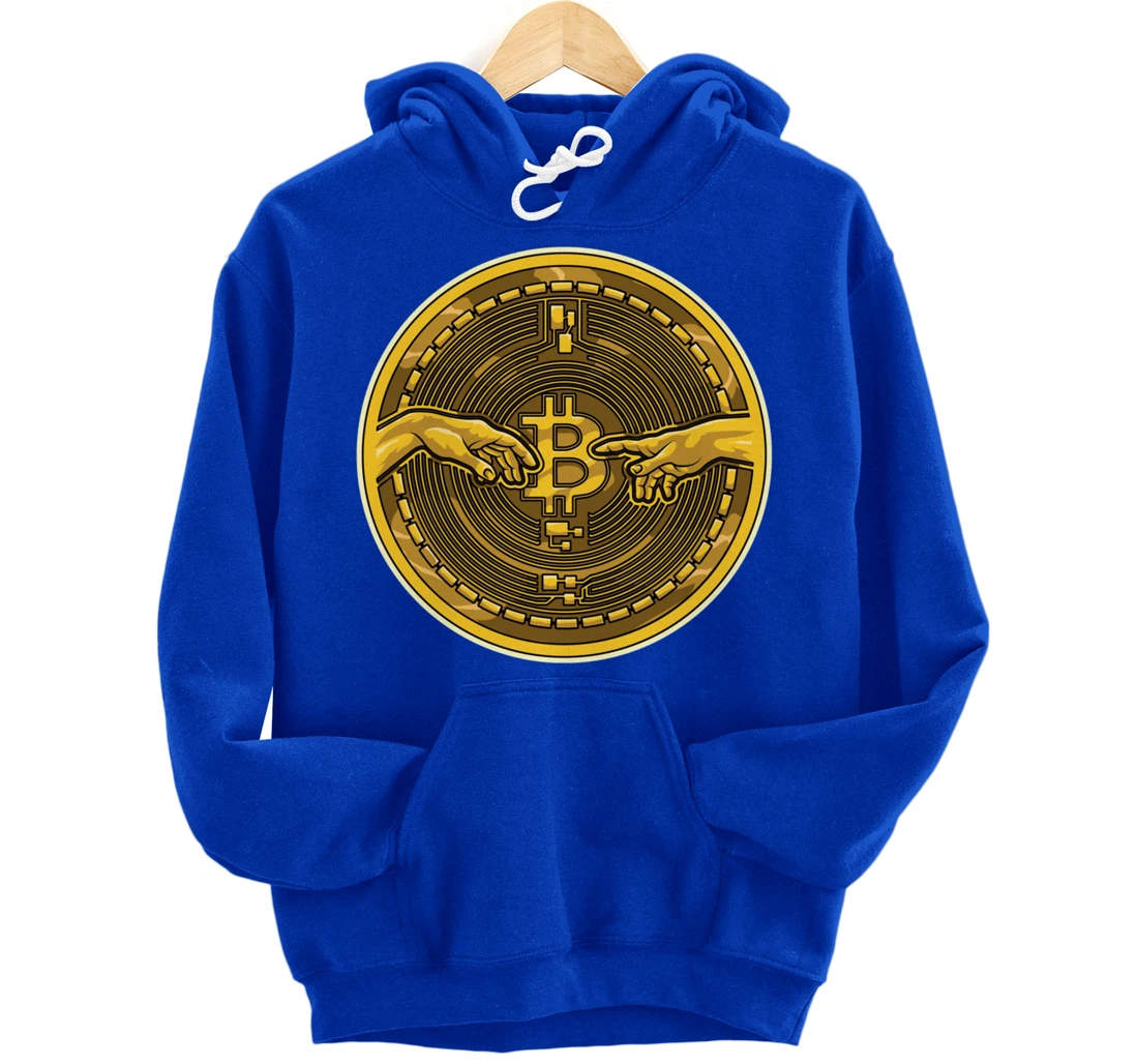 Michelangelo Hands Bitcoin Creation Of Adam Crypto Coin Pullover Hoodie