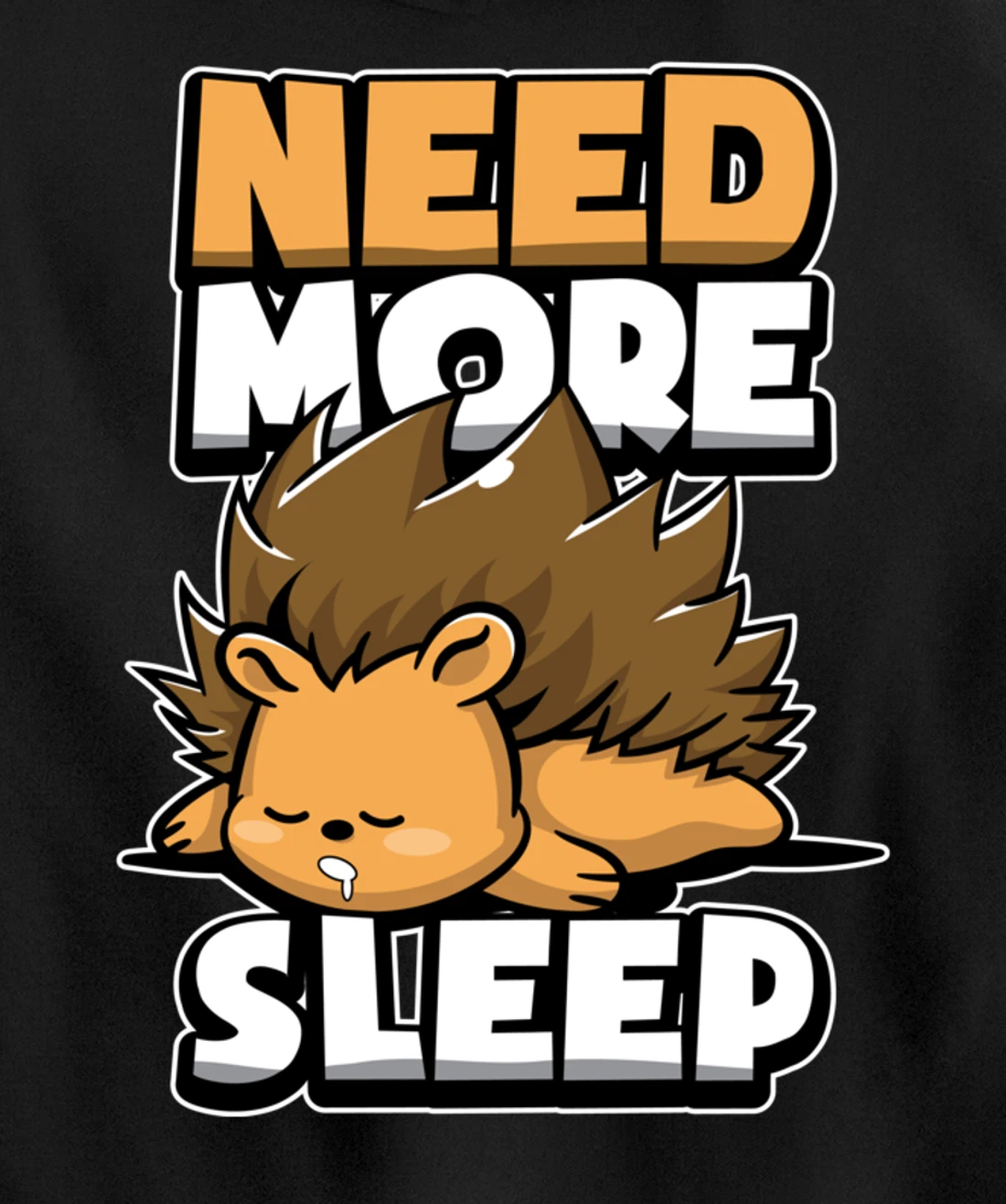 Funny Hedgehog Sleepy Animal Need More Sleep Nap Time Humor Pullover Hoodie