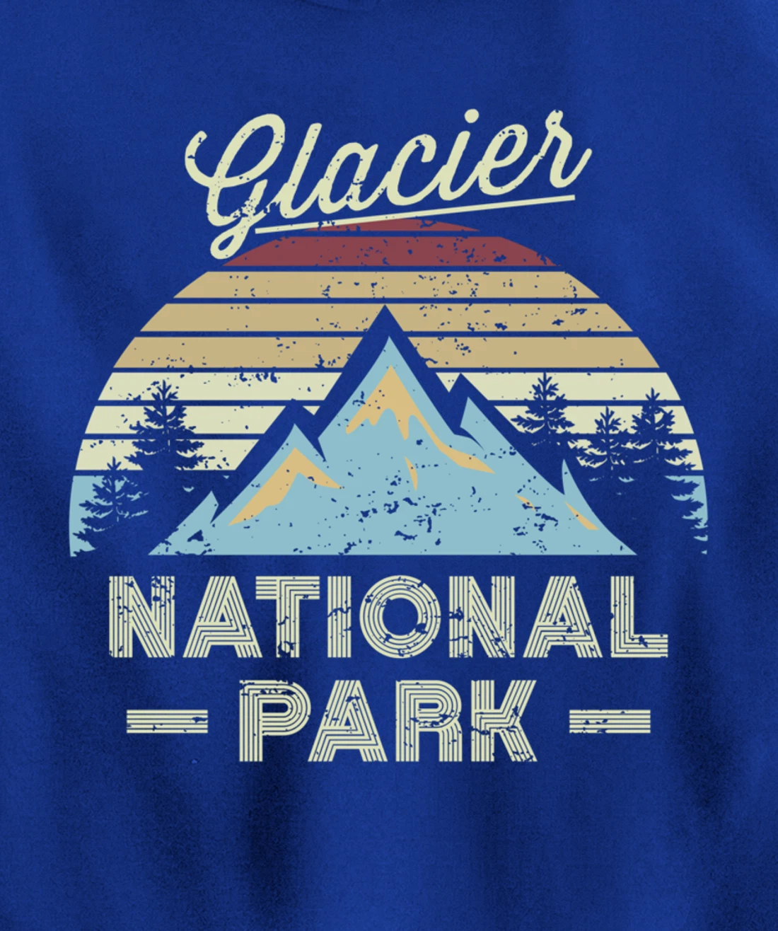 GLACIER NATIONAL PARK Vintage Sunset Love Hiking Camping Pullover Hoodie