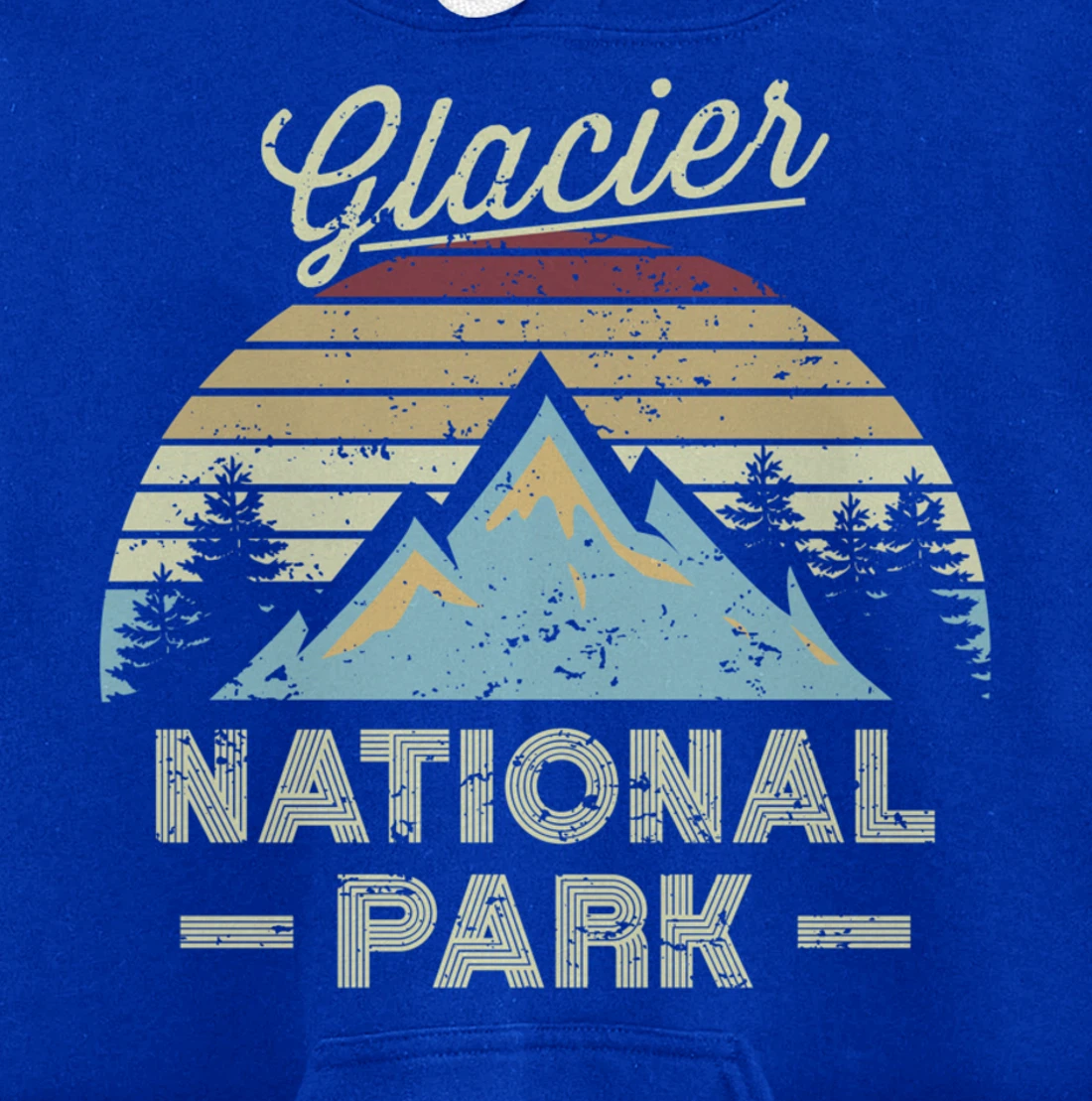 GLACIER NATIONAL PARK Vintage Sunset Love Hiking Camping Pullover Hoodie