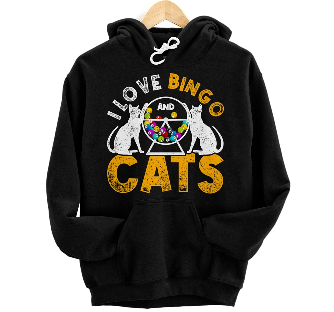 Bingo Winner Gambler Bingo Caller Cat Animal Gift Bingo Pullover Hoodie