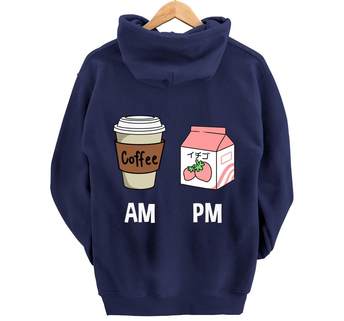 AM Coffee PM Strawberry Milk Pullover Hoodie