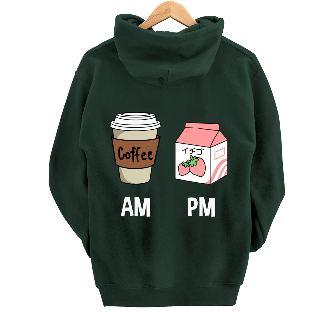 AM Coffee PM Strawberry Milk Pullover Hoodie