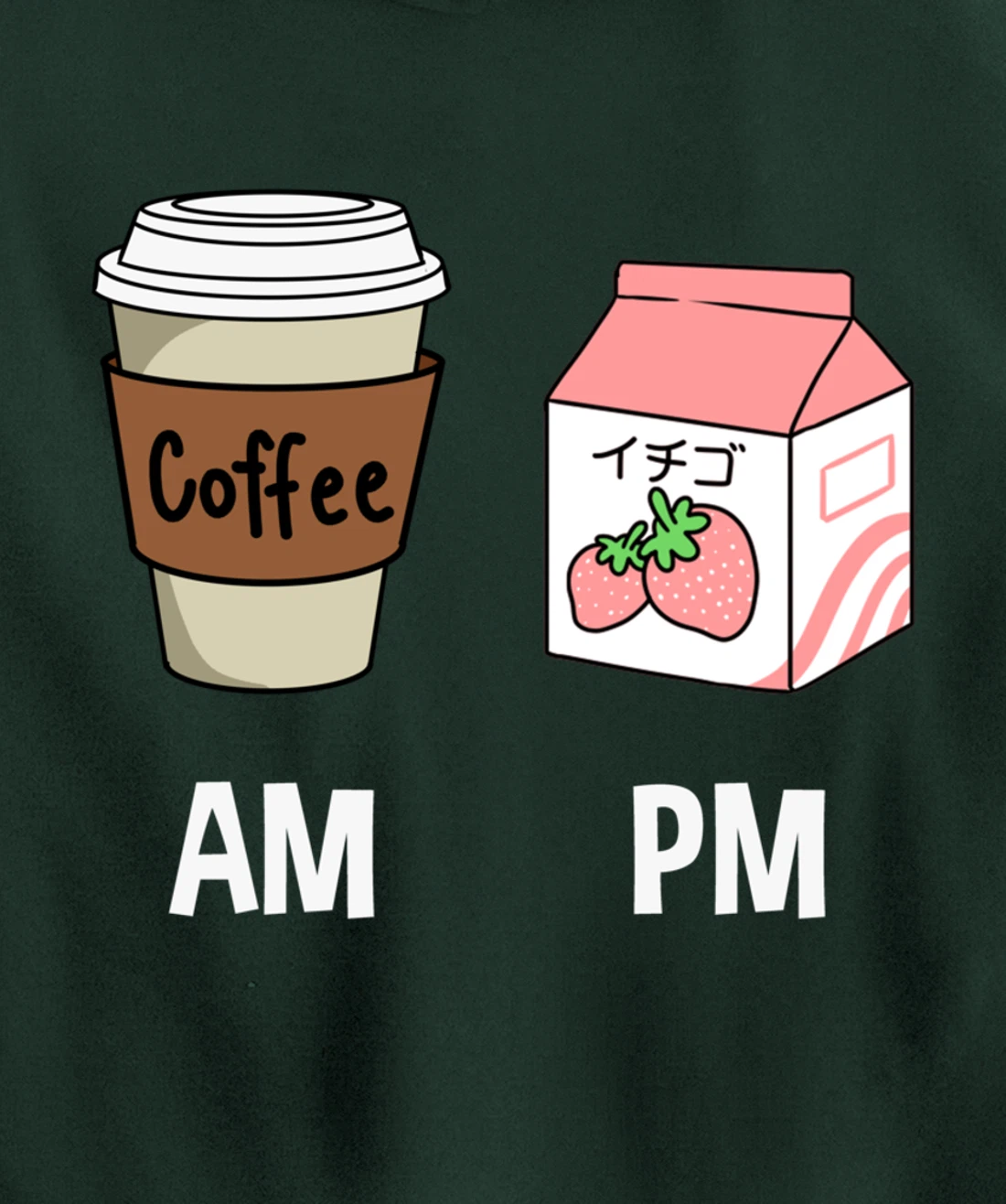 AM Coffee PM Strawberry Milk Pullover Hoodie