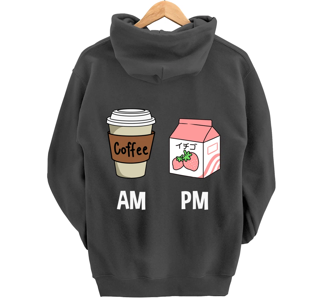 AM Coffee PM Strawberry Milk Pullover Hoodie