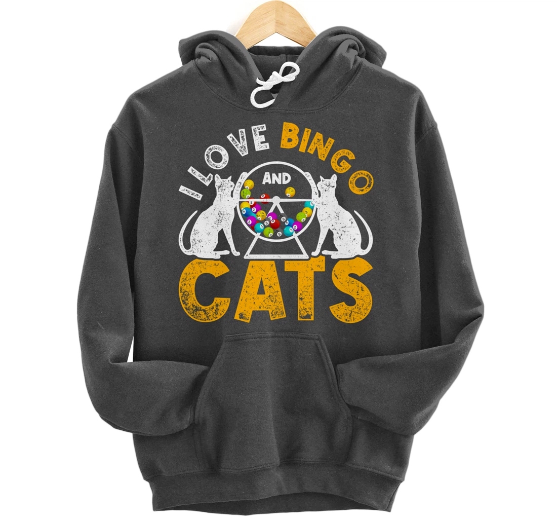 Bingo Winner Gambler Bingo Caller Cat Animal Gift Bingo Pullover Hoodie