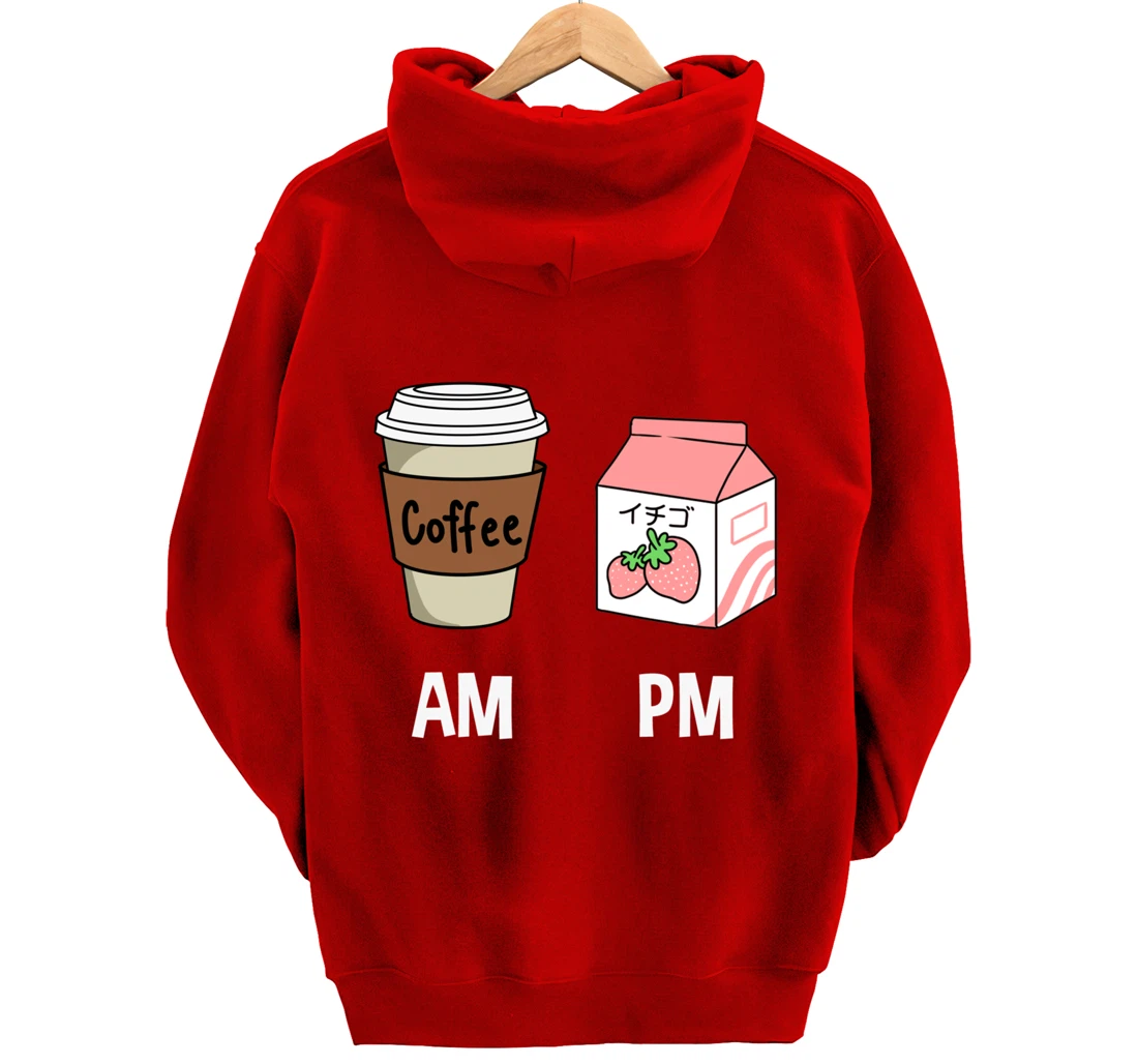 AM Coffee PM Strawberry Milk Pullover Hoodie