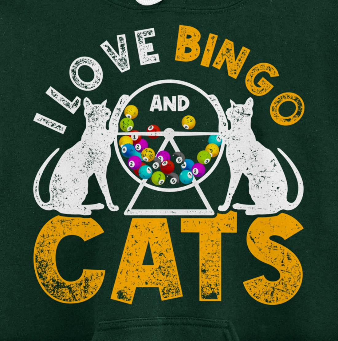 Bingo Winner Gambler Bingo Caller Cat Animal Gift Bingo Pullover Hoodie