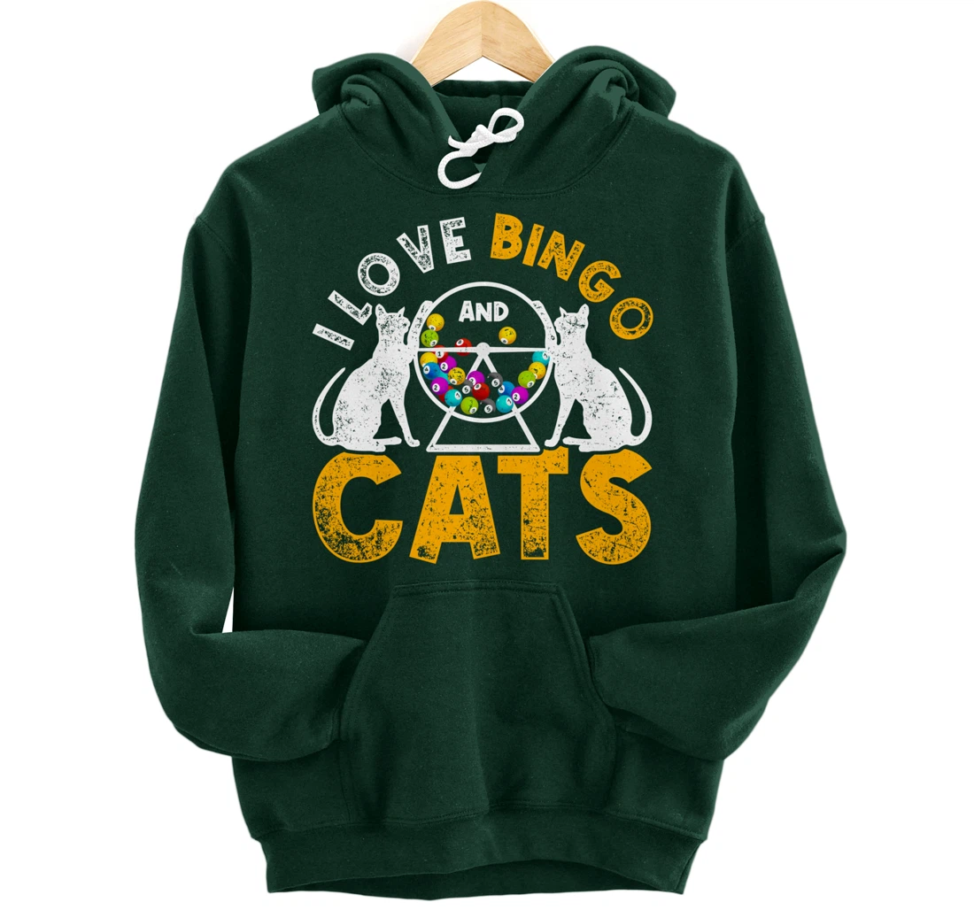 Bingo Winner Gambler Bingo Caller Cat Animal Gift Bingo Pullover Hoodie