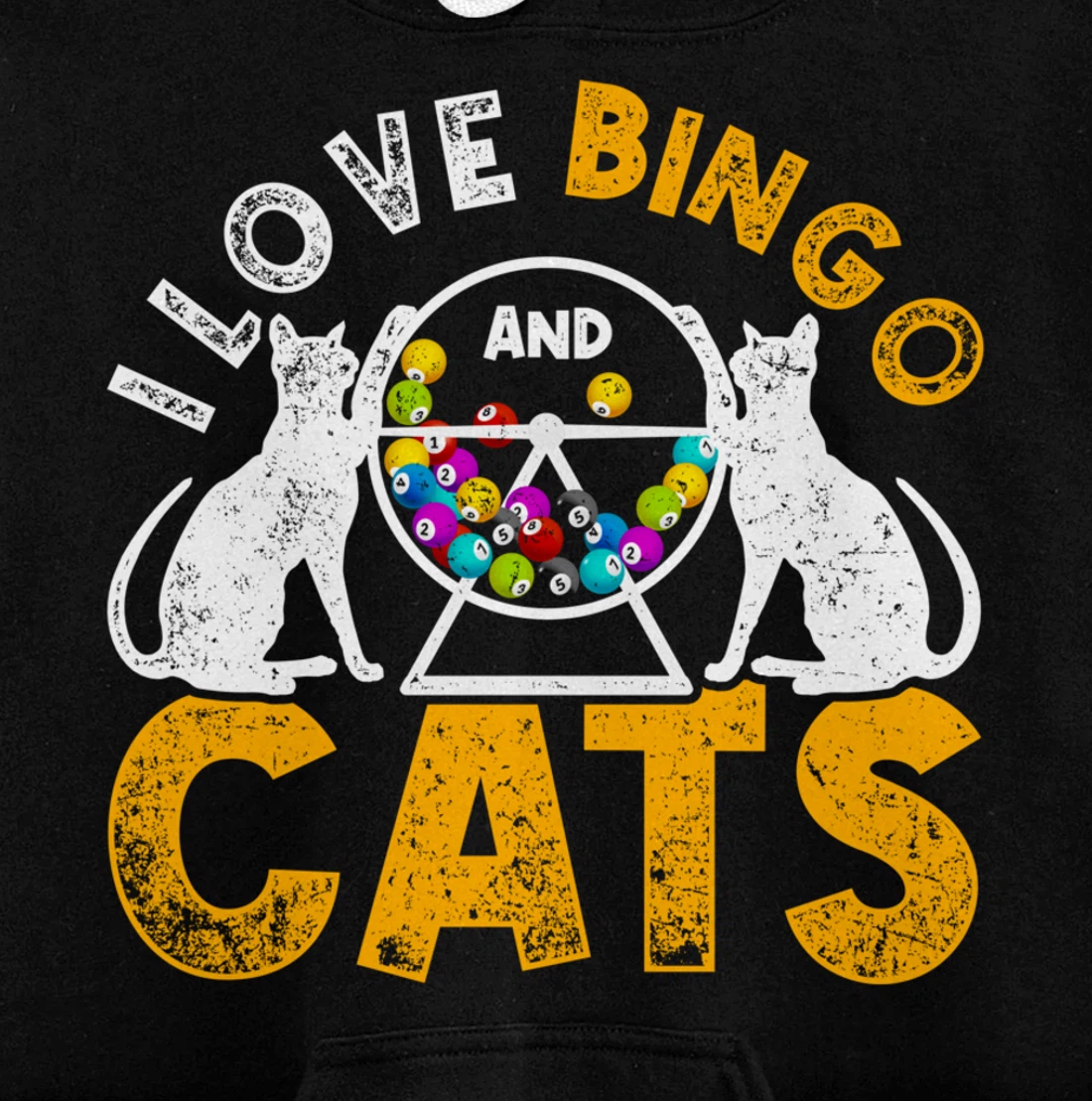 Bingo Winner Gambler Bingo Caller Cat Animal Gift Bingo Pullover Hoodie