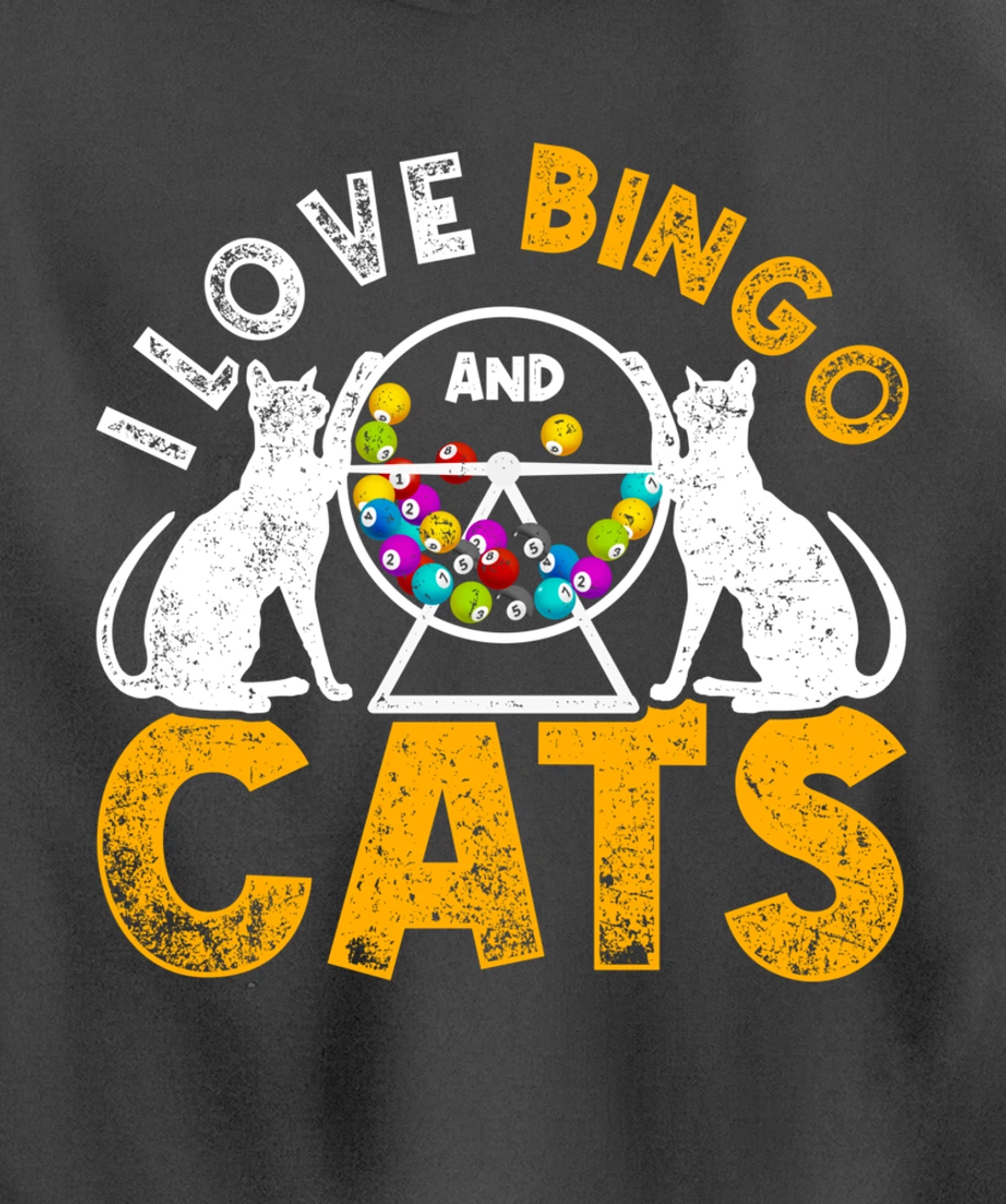 Bingo Winner Gambler Bingo Caller Cat Animal Gift Bingo Pullover Hoodie