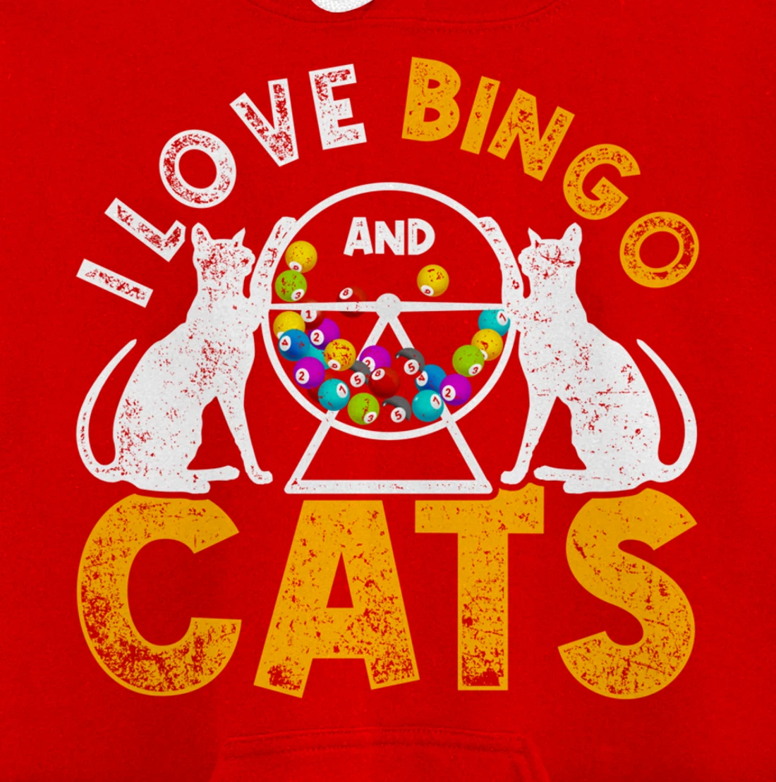 Bingo Winner Gambler Bingo Caller Cat Animal Gift Bingo Pullover Hoodie