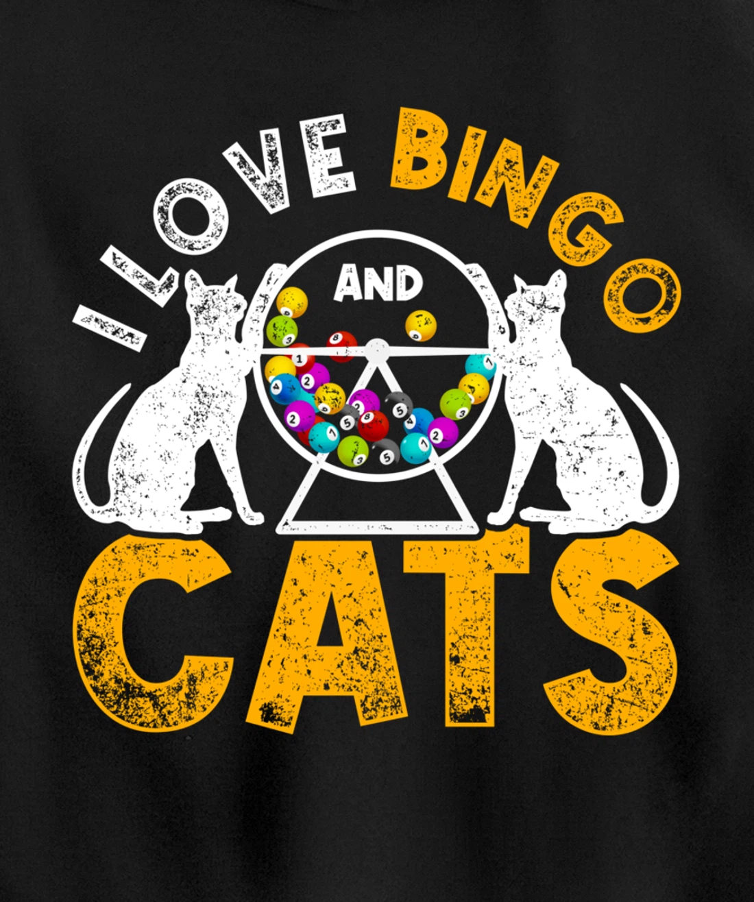 Bingo Winner Gambler Bingo Caller Cat Animal Gift Bingo Pullover Hoodie