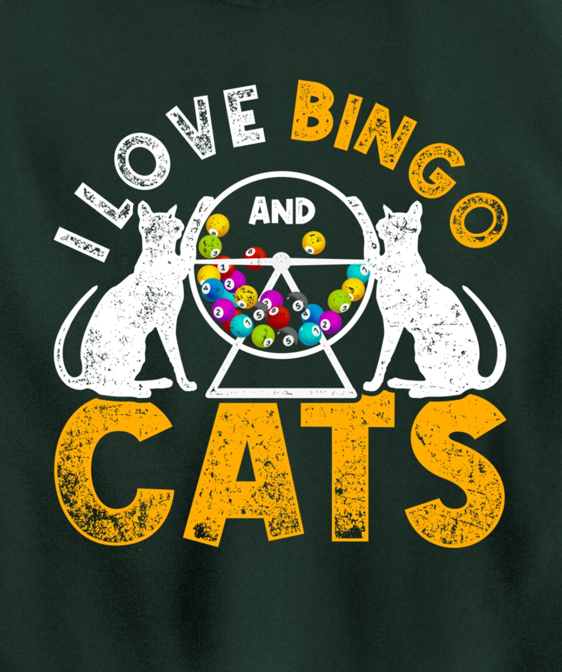 Bingo Winner Gambler Bingo Caller Cat Animal Gift Bingo Pullover Hoodie