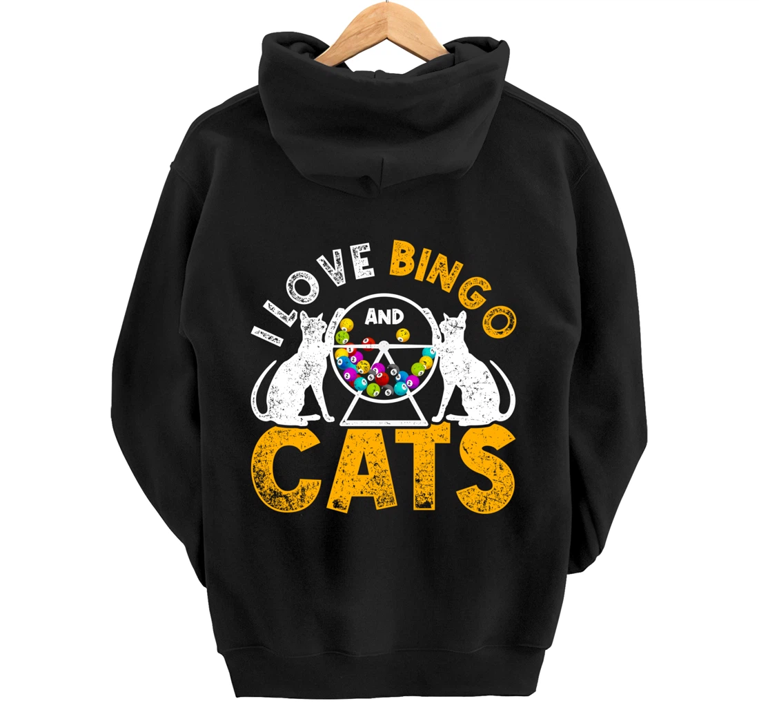 Bingo Winner Gambler Bingo Caller Cat Animal Gift Bingo Pullover Hoodie