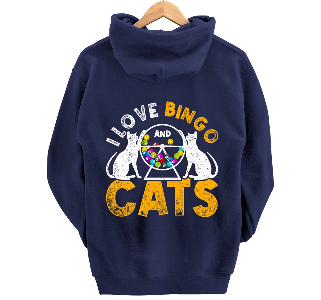 Bingo Winner Gambler Bingo Caller Cat Animal Gift Bingo Pullover Hoodie