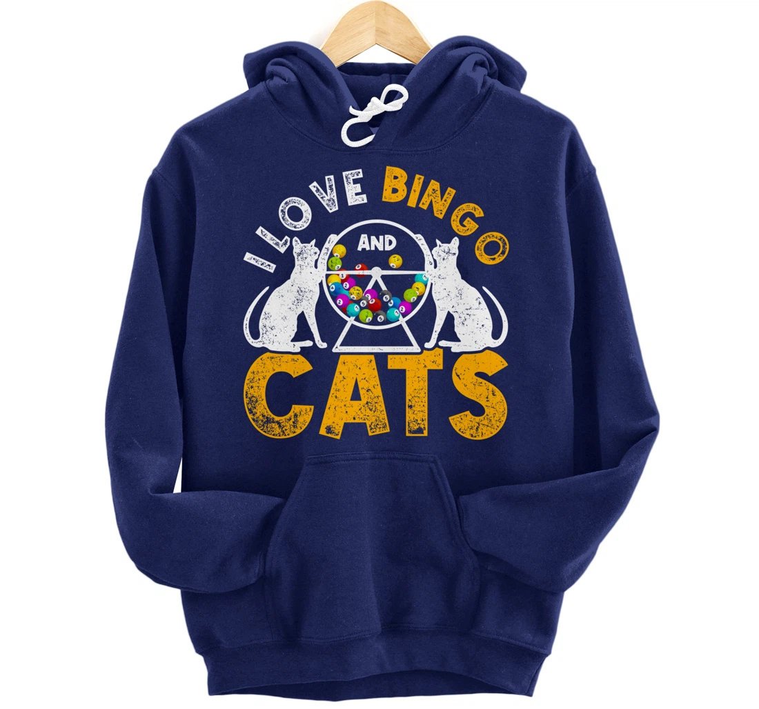 Bingo Winner Gambler Bingo Caller Cat Animal Gift Bingo Pullover Hoodie