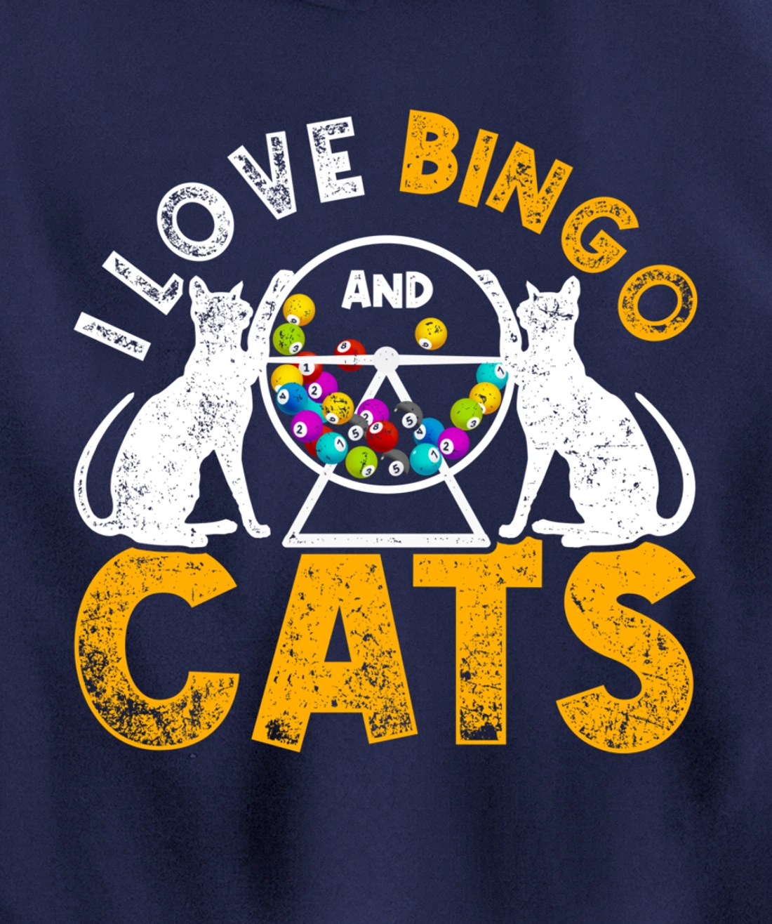 Bingo Winner Gambler Bingo Caller Cat Animal Gift Bingo Pullover Hoodie
